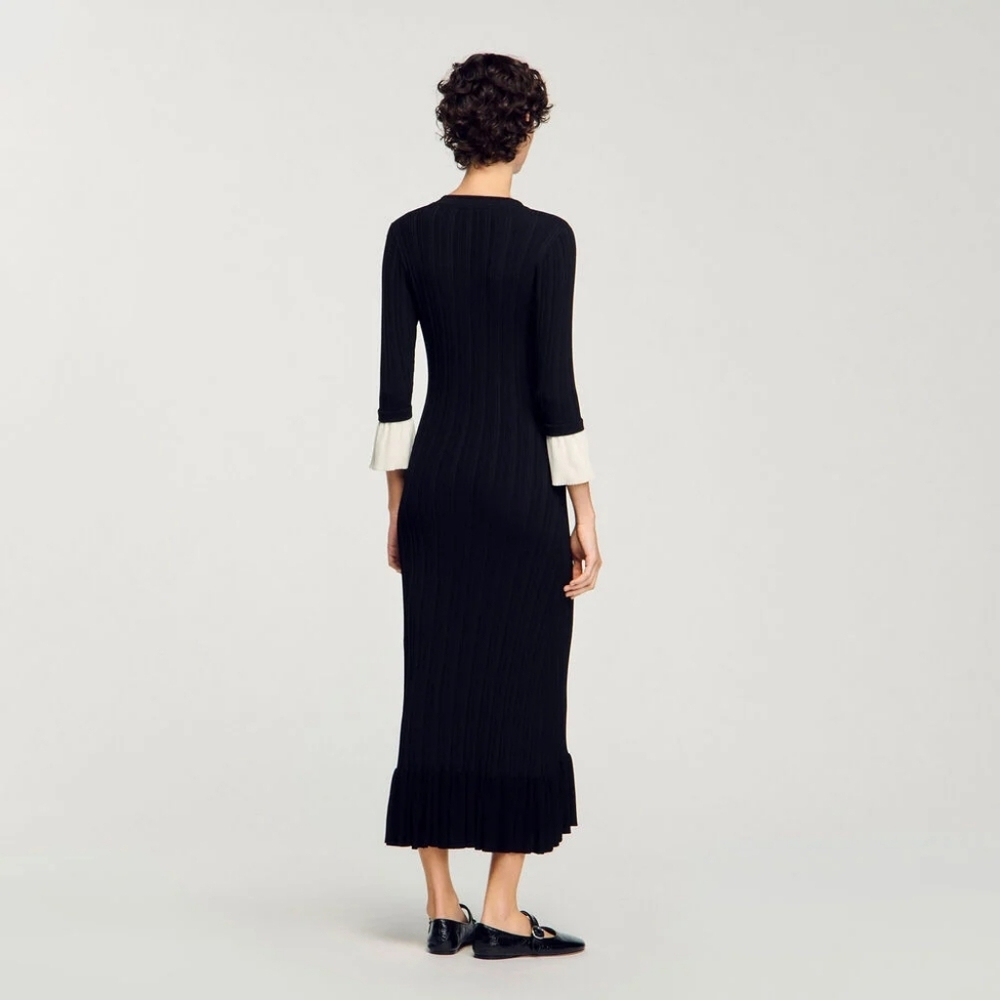 Sandro Two Tone Knit Maxi Dress - Picture 5 of 15